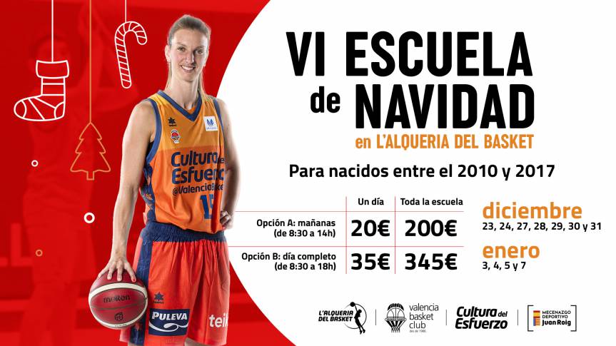 Llega la VI Escuela de Navidad en L’Alqueria del Basket