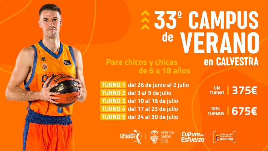 Valencia Basket abre la 33ª edición del Campus de verano en Calvestra