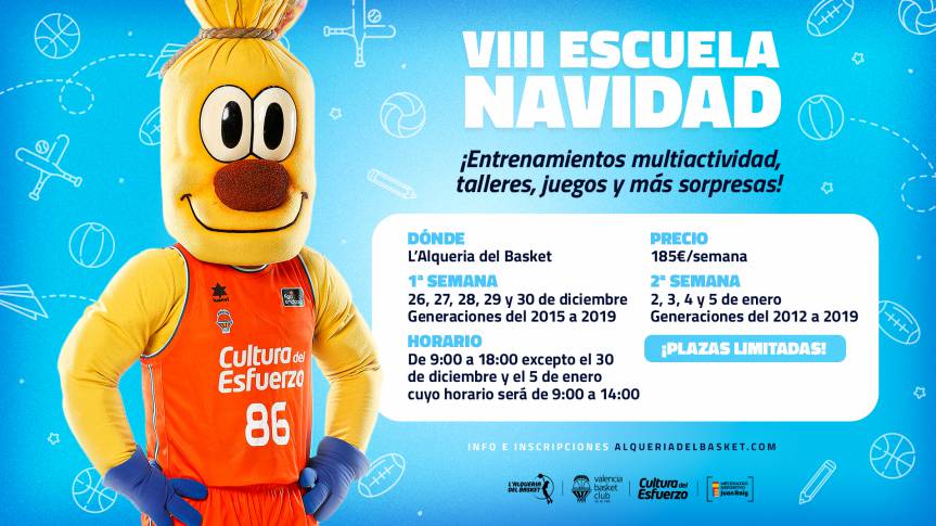 La VIII Escuela de Navidad aterriza en L’Alqueria del Basket