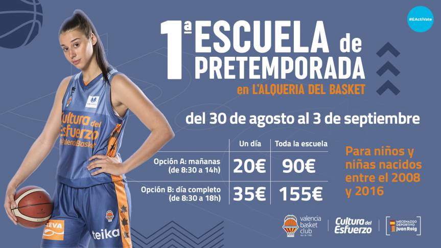 Valencia Basket lanza la I Escuela de Pretemporada en L’Alqueria