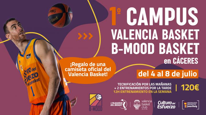 Valencia Basket llega a Cáceres de la mano B-MOOD Basket con un nuevo campus