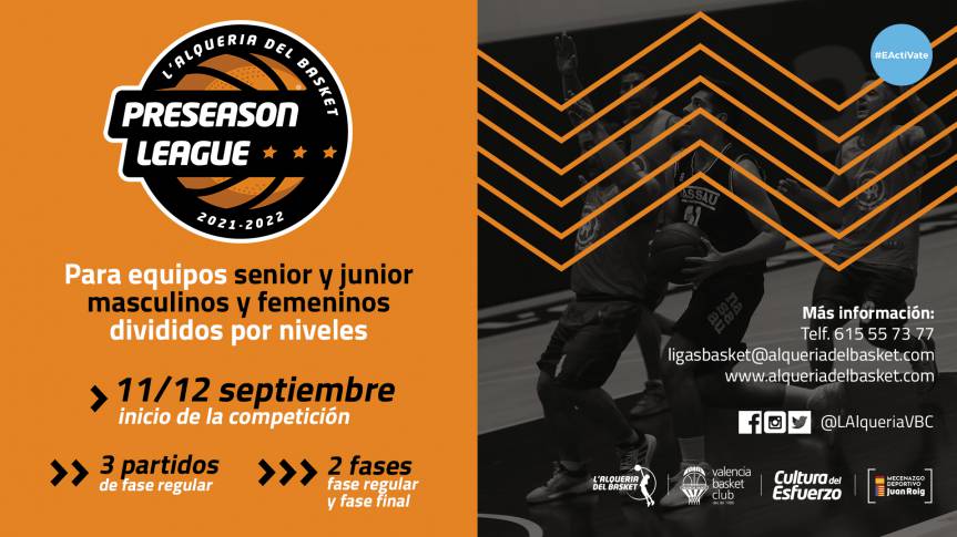 Llega la primera Liga de Pretemporada de L’Alqueria del Basket