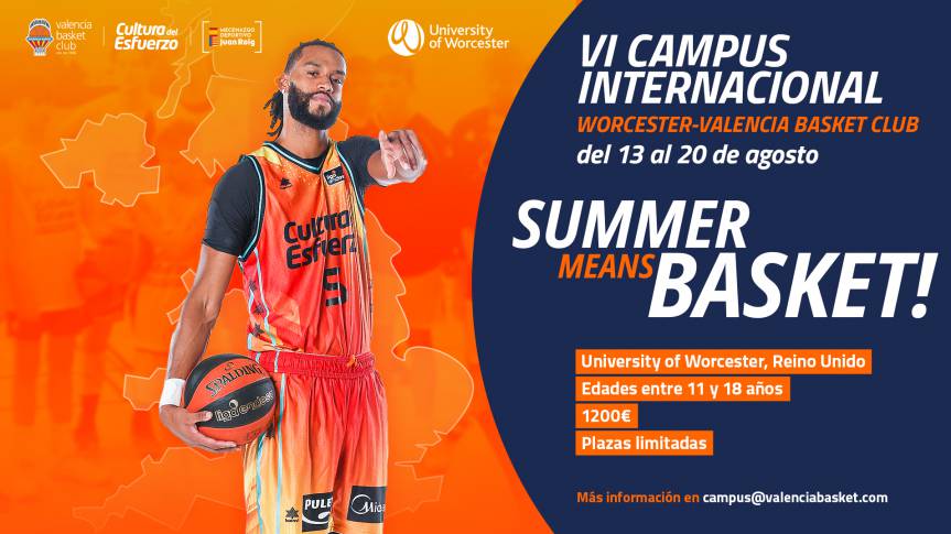 Arriba el 6é Campus Internacional de Valencia Basket i University of Worcester al Regne Unit