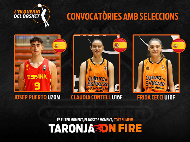 Puerto, to the U20M Eurobasket; Contell & Cecchi, on the U16F list