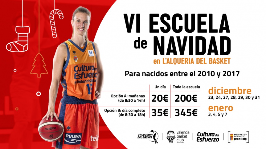 Llega la VI Escuela de Navidad en L’Alqueria del Basket