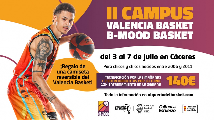 Vuelve a Cáceres el Campus Valencia Basket B-MOOD Basket 