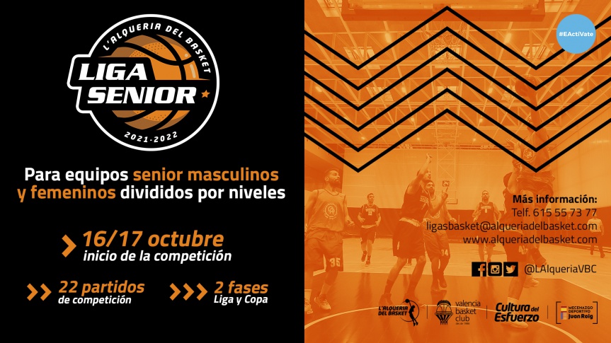 Vuelve la 3ª edición de la Liga Senior de L’Alqueria del Basket