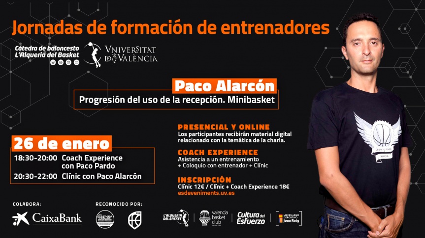 Paco Alarcón impartirá la próxima jornada de formación de entrenadores
