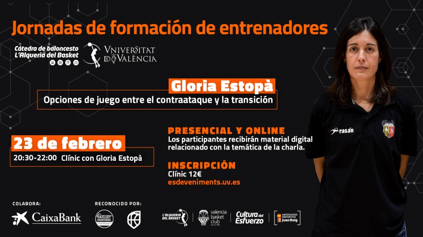 Gloria Estopà protagonizará la próxima jornada de formación de entrenadores