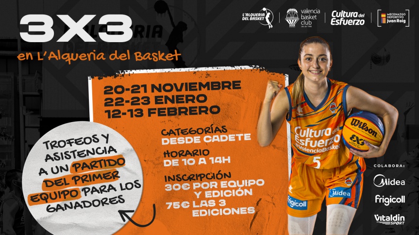 Únete al mejor baloncesto 3x3 en las nuevas competiciones de L’Alqueria del Basket